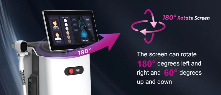 808nm diode laser hair removal machine with 180° Rotate Screen 808nm diode laser hair removal machine with 180° Rotate Screen